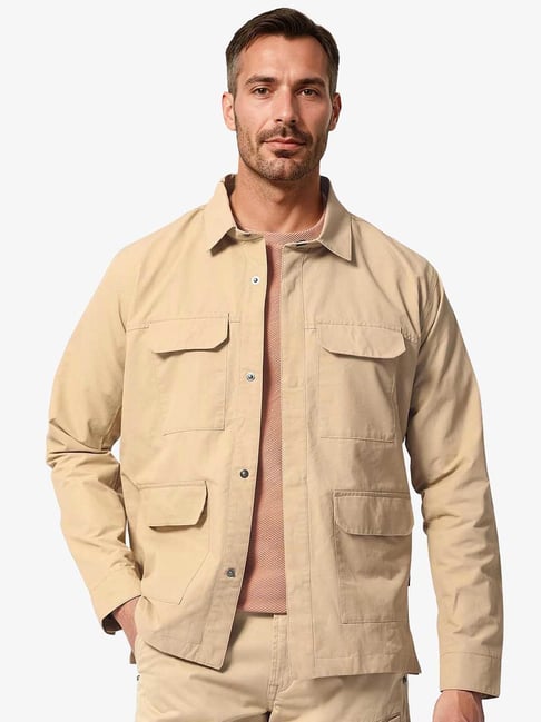 Rare Rabbit Beige Regular Fit Solid Jacket-picture-35