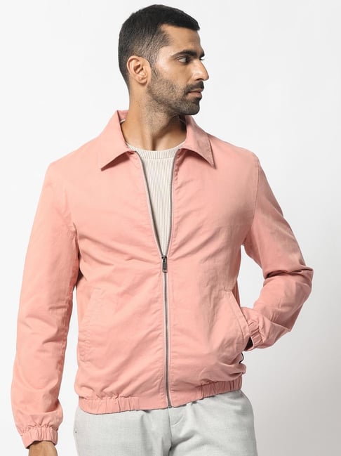 Rare Rabbit Pink Regular Fit Solid Jacket