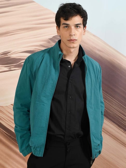 Rare Rabbit Green Regular Fit Solid Jacket