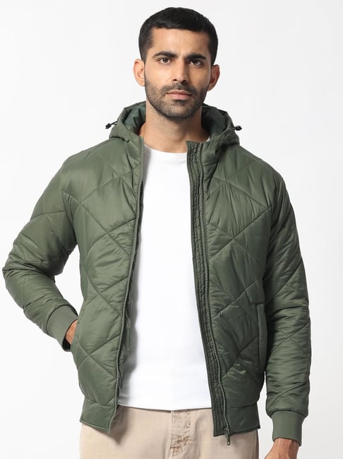 Rare Rabbit Green Regular Fit Solid Jacket-picture-22