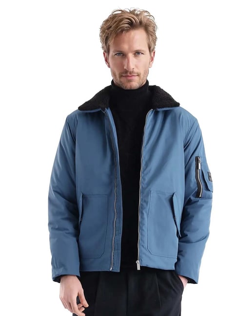 Rare Rabbit Teal Regular Fit Solid Jacket-picture-12