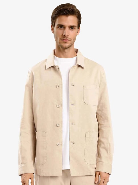 Rare Rabbit Beige Regular Fit Solid Jacket-picture-40