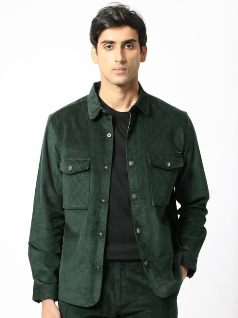 Rare Rabbit Green Regular Fit Solid Jacket-picture-10