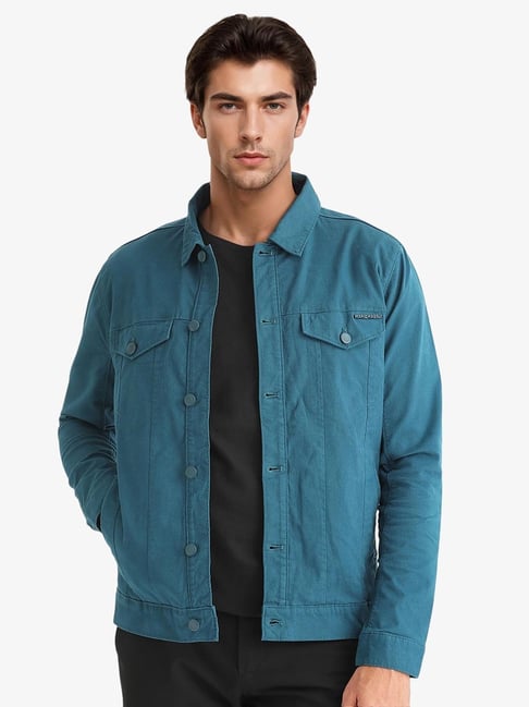 Rare Rabbit Teal Regular Fit Solid Jacket-picture-14