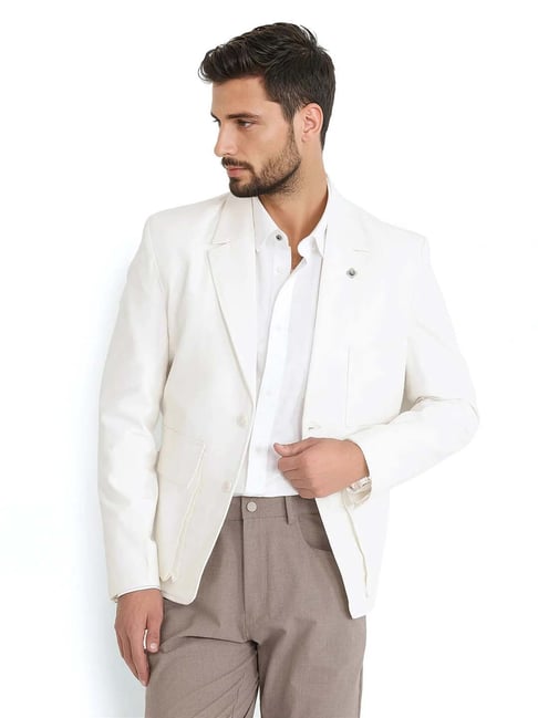 Rare Rabbit Off White Regular Fit Solid Jacket-picture-42