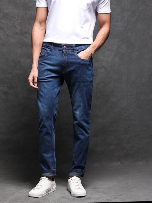 Rare Rabbit Navy Slim Fit Fit Solid Jeans-picture-15