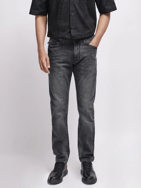 Rare Rabbit Black Slim Fit Fit Solid Jeans-picture-24