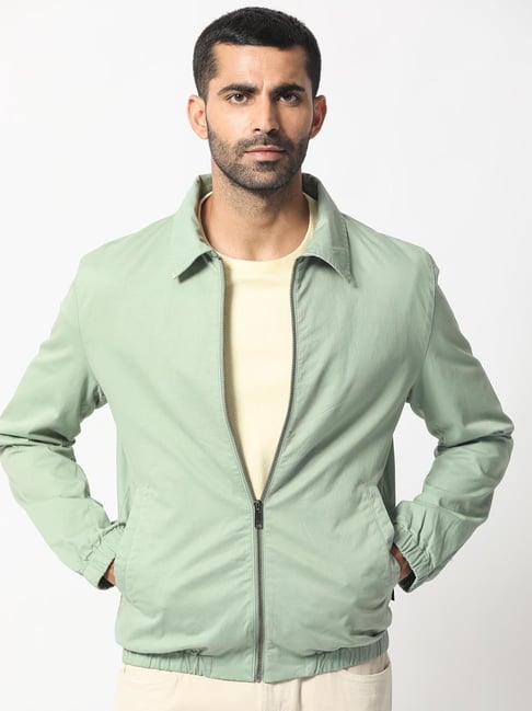 Rare Rabbit Green Regular Fit Solid Jacket-picture-23