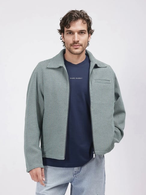 Rare Rabbit Teal Relaxed Fit Checks Jacket-picture-25