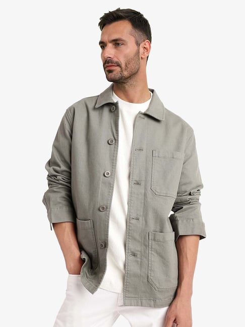 Rare Rabbit Green Regular Fit Solid Jacket-picture-26