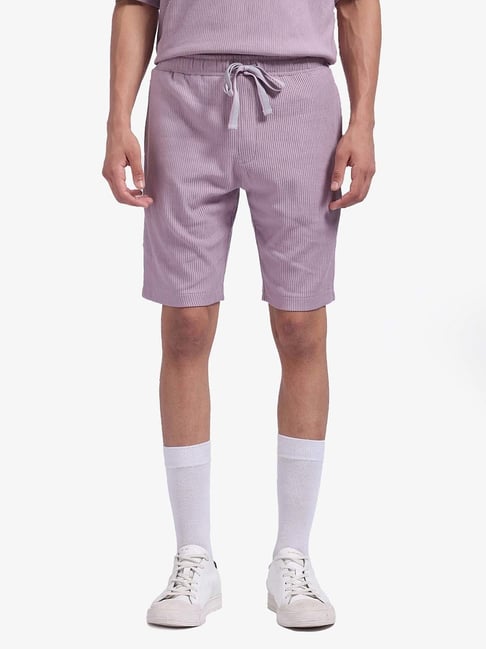 Rare Rabbit Pink Regular Fit Textured Shorts-picture-10