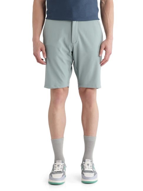 Rare Rabbit Green Regular Fit Solid Shorts-picture-34