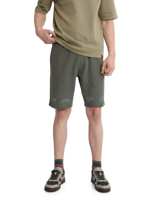Rare Rabbit Green Regular Fit Graphic Shorts-picture-38