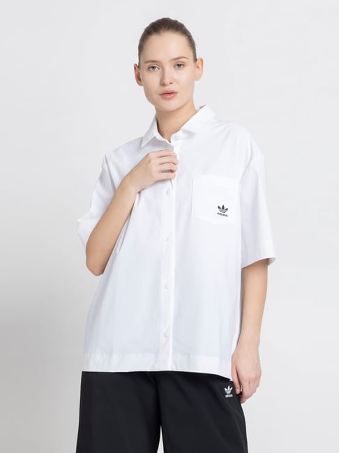 Adidas Originals White ESS S LS Shirt-picture-11
