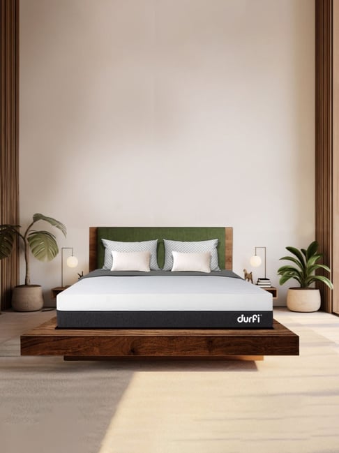 Durfi White Flex Natural Pincore Latex & Green Tea Foam Orthopedic King Size Mattress (78x70x6 Inch)