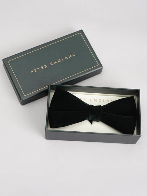 Peter England Black Polyester Bow Tie