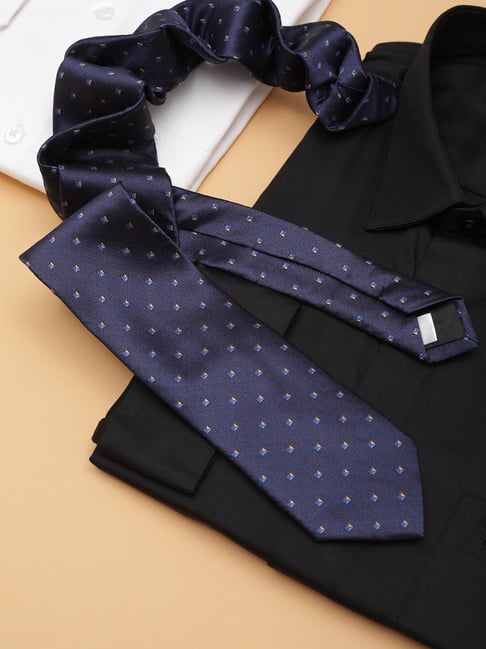 Allen Solly Navy Polyester Printed Tie