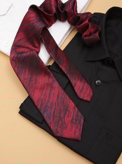 Allen Solly Red Polyester Printed Tie