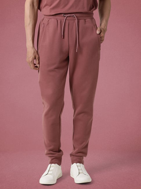 Rare Rabbit Pink Relaxed Fit Solid Trackpants-image-5