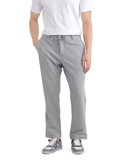 Rare Rabbit Grey Relaxed Fit Solid Trackpants-image-14