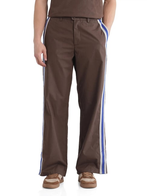 Rare Rabbit Brown Comfort Fit Solid Trackpants-picture-32