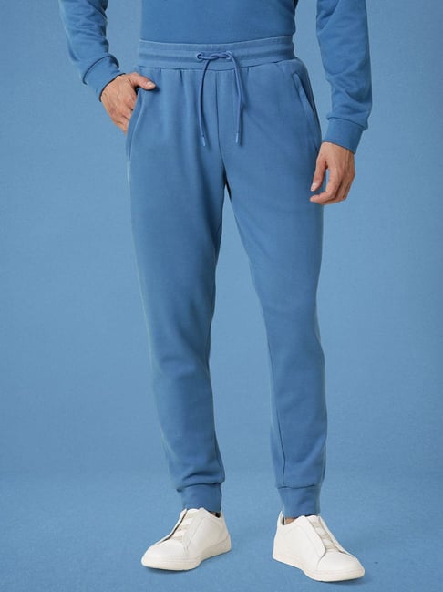 Rare Rabbit Blue Relaxed Fit Solid Trackpants-picture-10