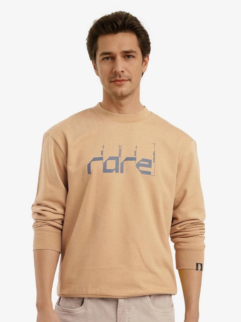 Rare Rabbit Mustard Regular Fit Graphic Sweatshirt-image-36