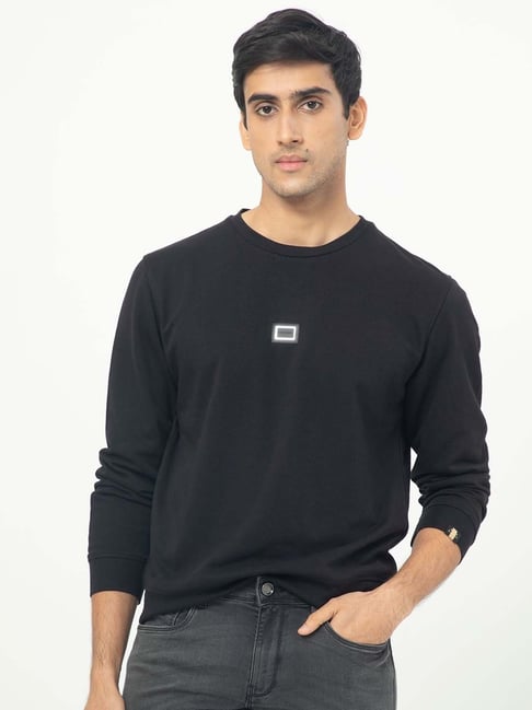 Rare Rabbit Black Regular Fit Solid Sweatshirt-picture-19