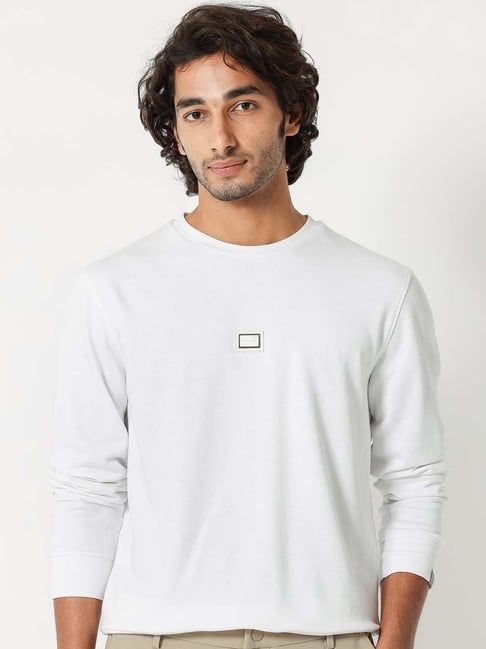 Rare Rabbit White Regular Fit Solid Sweatshirt-picture-34