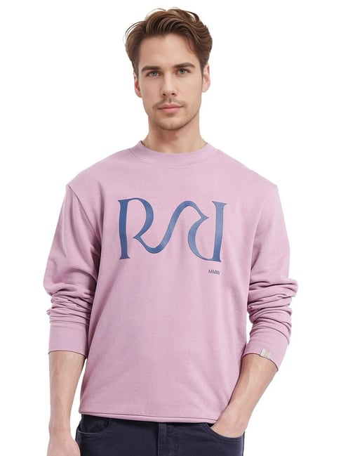 Rare Rabbit Pink Regular Fit Graphic Sweatshirt-image-45