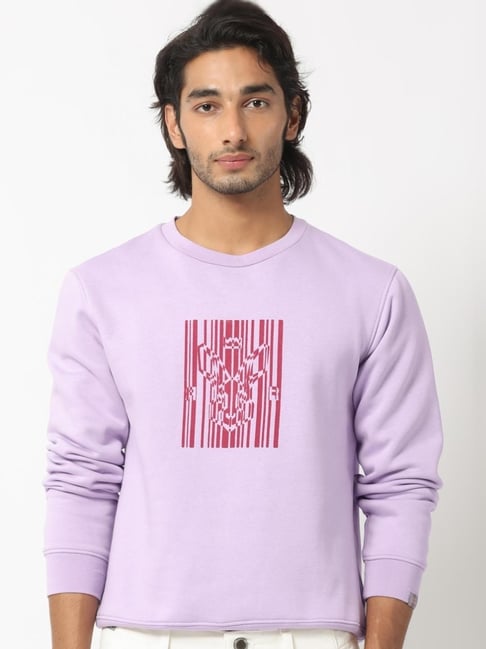 Rare Rabbit Purple Relaxed Fit Graphic Sweatshirt-image-28