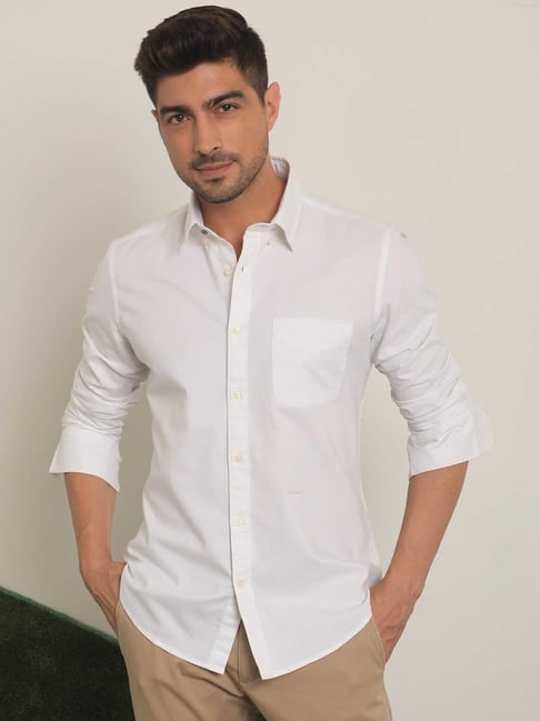 Rare Rabbit White Regular Fit Solid Shirt-picture-17