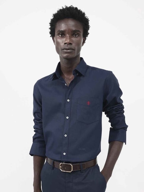 Rare Rabbit Navy Regular Fit Embroidered Shirt-picture-31