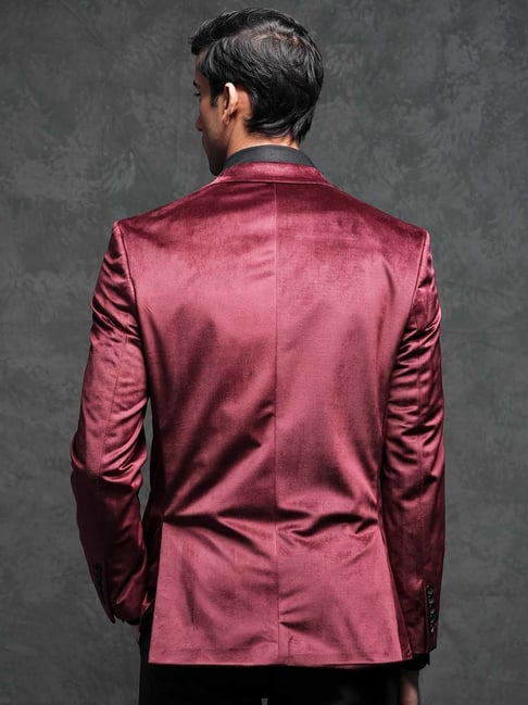 Rare Rabbit Purple Velvet Blazer Men Rare Rabbit Purple Tailored