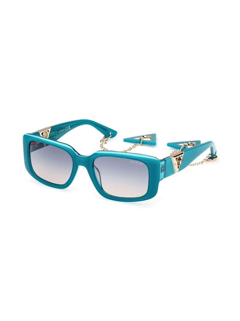Guess GUS78915387WSG Blue UV Protected Rectangular Sunglasses for Women - Main Image
