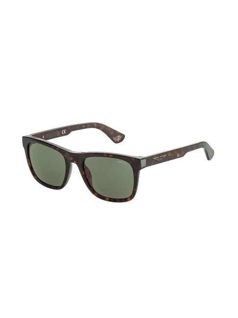 Police SPLE37K56722YSG Green UV Protection Square Sunglasses for Men