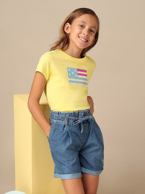U.S. Polo Assn. Girls Yellow Flip Sequins Relaxed Fit T-Shirt-picture-41