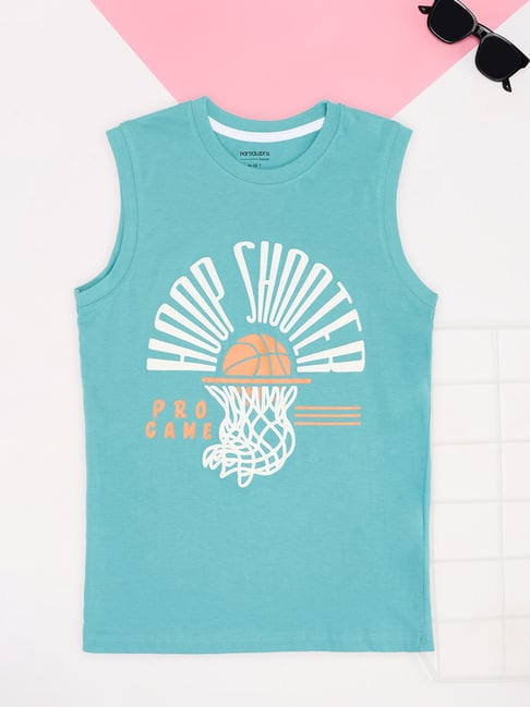 Pantaloons Junior Boys Turquoise Vest