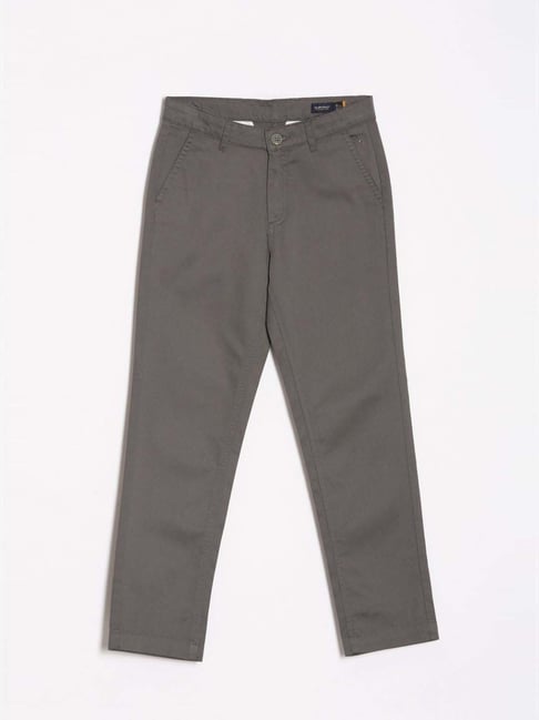 Allen Solly Kids Grey Slim Fit Trousers-picture-48
