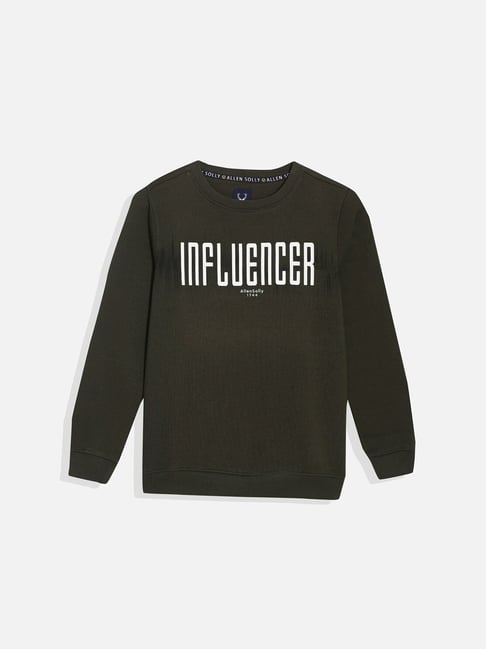 Allen Solly Kids Green Printed Regular Fit Sweatshirt-picture-10