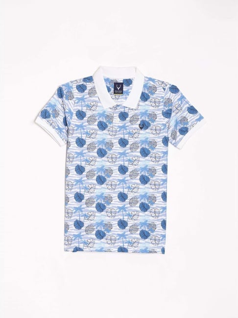 Allen Solly Kids Blue Printed Regular Fit Polo T-Shirt-picture-39