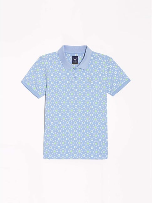 Allen Solly Kids Blue Printed Regular Fit Polo T-Shirt-picture-40