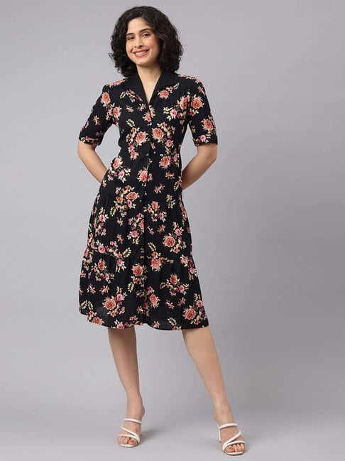 Latin Quarters Black Regular Fit Printed Dress-picture-22