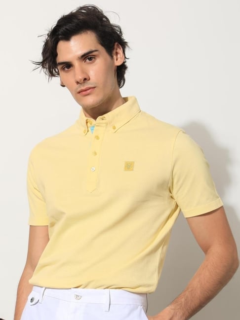 Rare Rabbit Yellow Light Shirt Rare Rabbit Yellow Regular Fit