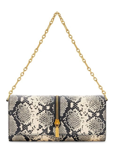 Miraggio Black Sia Animal Effect Medium Faux Leather Clutch