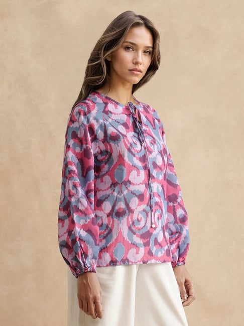 RAREISM Multi Linen Printed Long Sleeves Top-picture-18