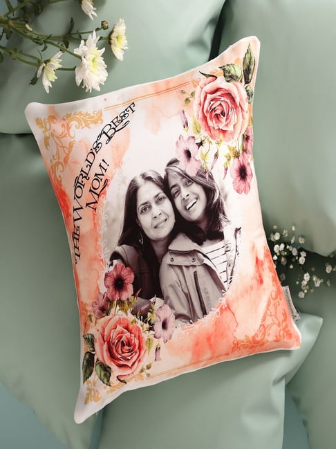 FNP Multicolor Canvas Printed World S Best Mom Personalised Cushion