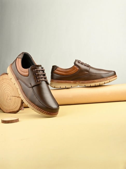 Hoversole Men's Mirage Cocoa Stylish and Comfortable Derby Shoes