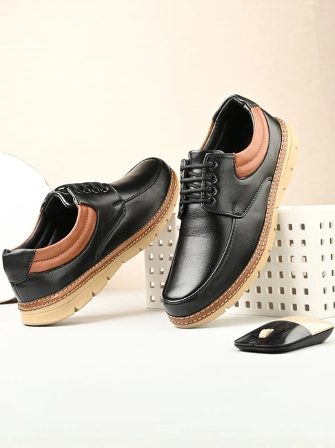 Hoversole Men's Mirage Chocoblack Stylish and Comfortable Derby Shoes