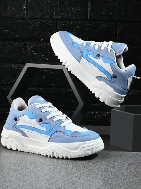 Buy Hoversole Mens Rayo White Sky Chunky Sneakers at Best Price